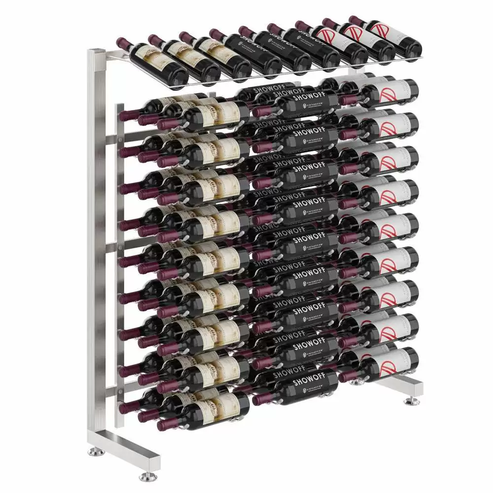 W Series Single Sided Island Display Rack Presentation Row 3 (freestanding metal wine rack)