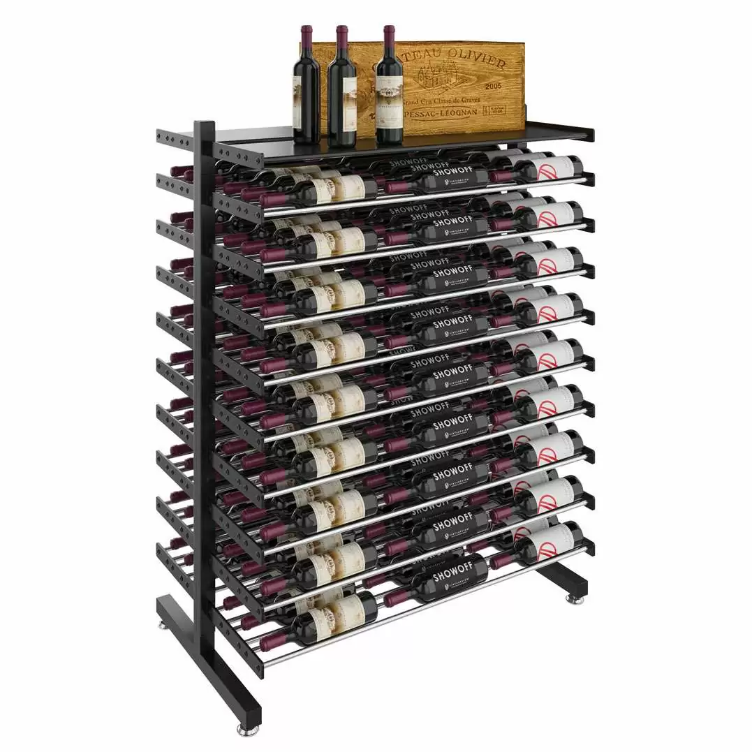 Evolution Double Sided Island Display Rack Shelf 3C (freestanding metal wine rack)